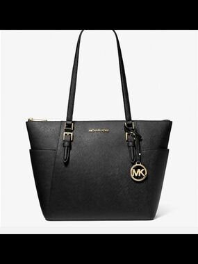 NWT Michael Kors Charlotte Large Saffiano Leather Top-Zip Tote Bag